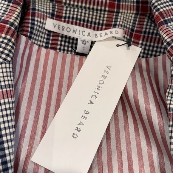 NWT VERONICA BEARD Caldwell Dickey Jacket Size 6 Red/Gray - Picture 14 of 16